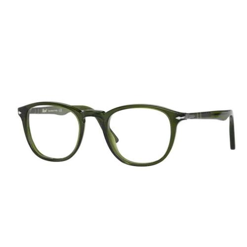 Persol 0PO3143V 1142 Olive Green Transparent/ Silver Rectangle Men`s Eyeglasses