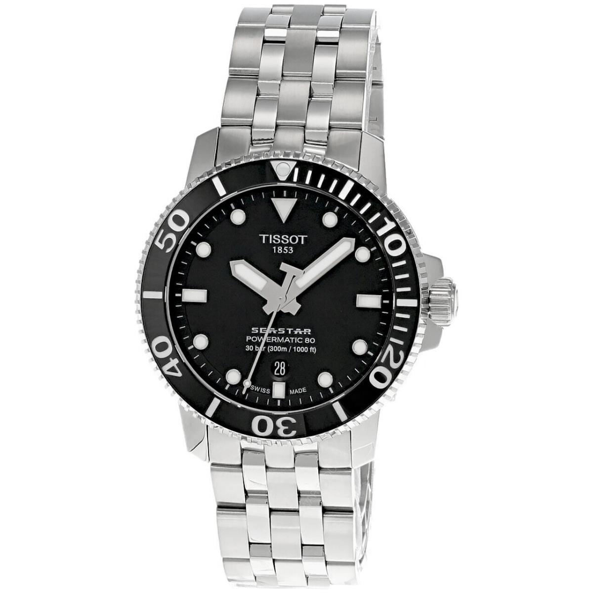 Tissot Seastar 1000 Powermatic 43MM SS Blk Dial Men`s Watch T120.407.11.051.00