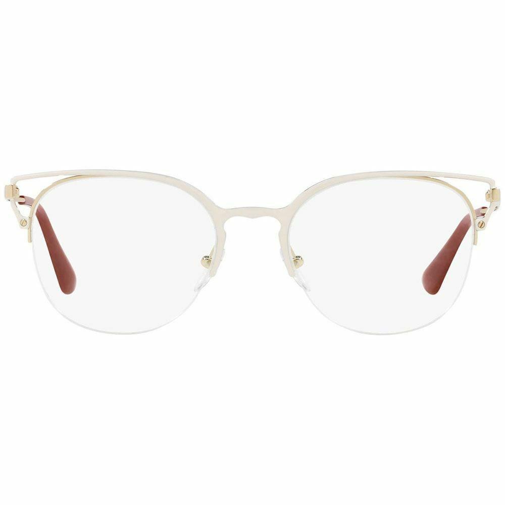 Prada Cat Eye Eyeglasses Ivory/pale Gold W/demo Lens PR64UV LFB1O1 - Frame: Ivory/Pale Gold