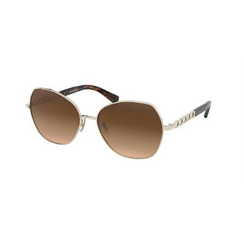 Coach L1130 HC7112 900574 Sunglasses Women`s Light Gold/brown Gradient 56mm