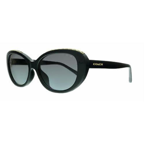 Coach 0HC8296U 50028G Black Oval Sunglasses