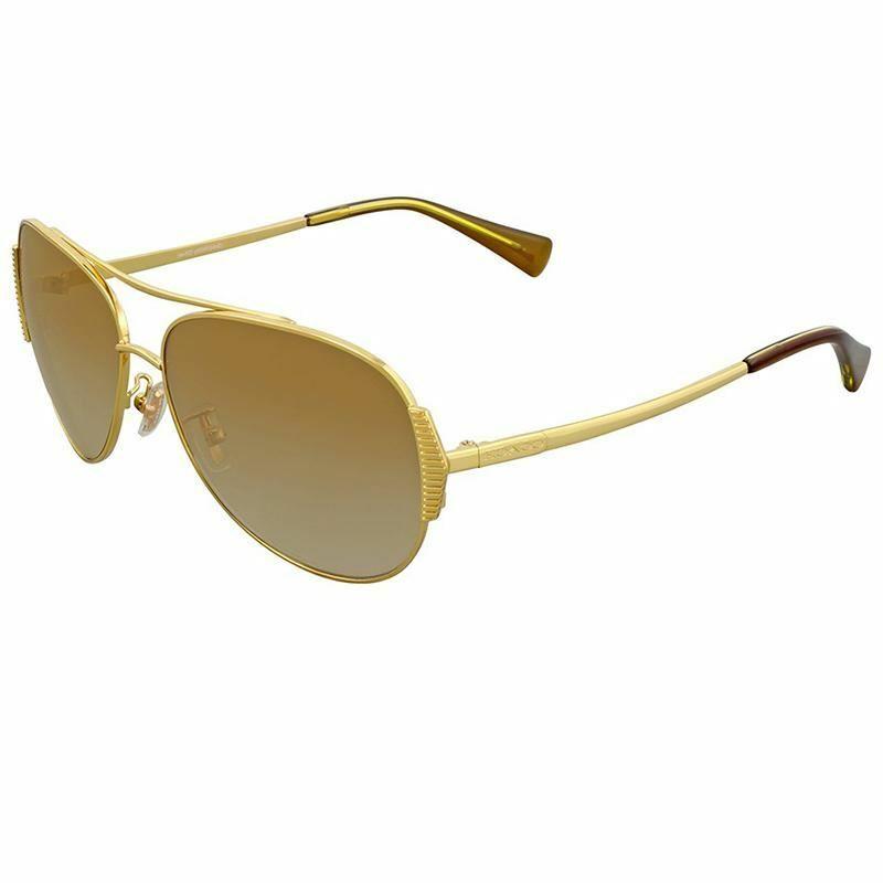 Coach HC7067 9287 Unisex Sunglasses Brown/gold Mirrored Lens