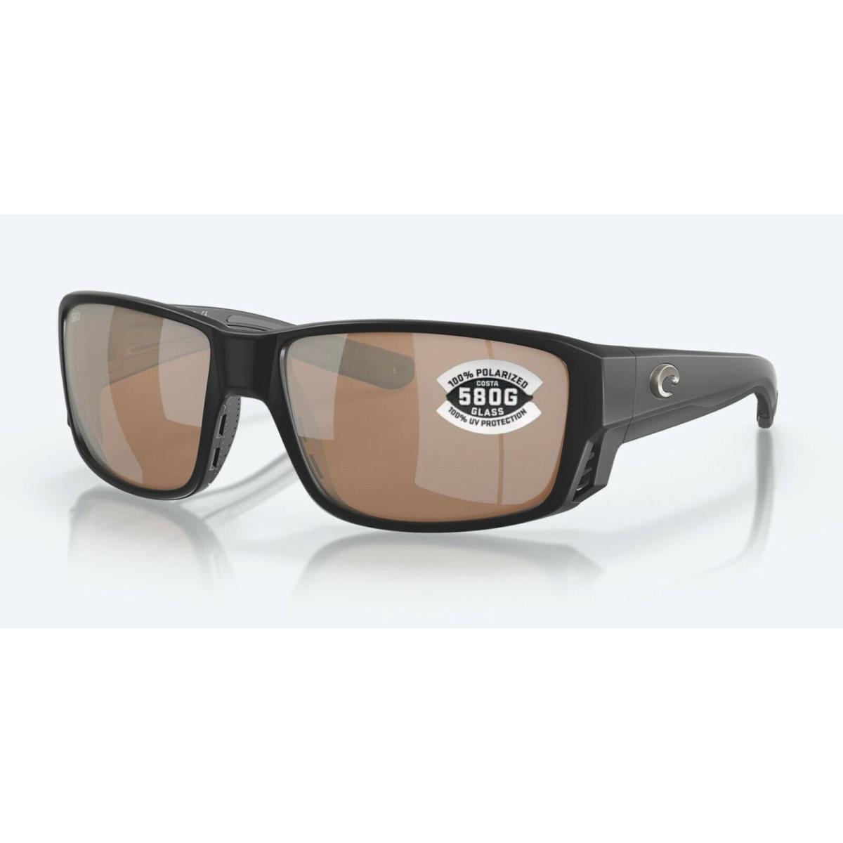 Costa Del Mar Tuna Alley Pro Black Copper Silver Mirror Polarized Glass 580G