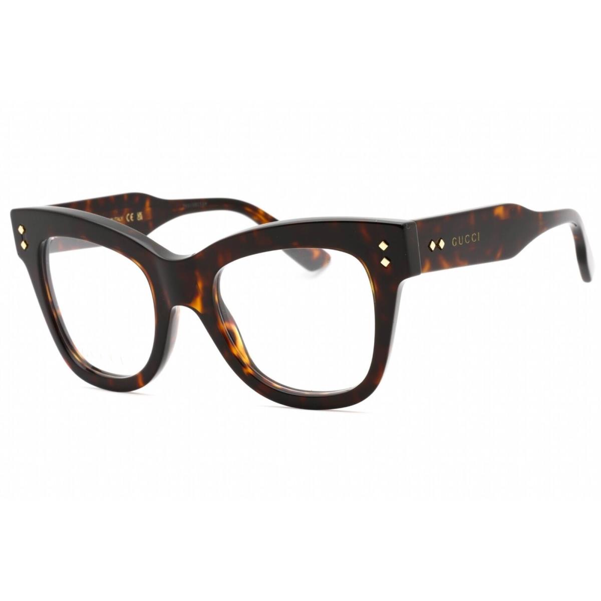 Gucci Women`s Eyeglasses Havana Plastic Cat Eye Full Rim Frame GG1082O 003