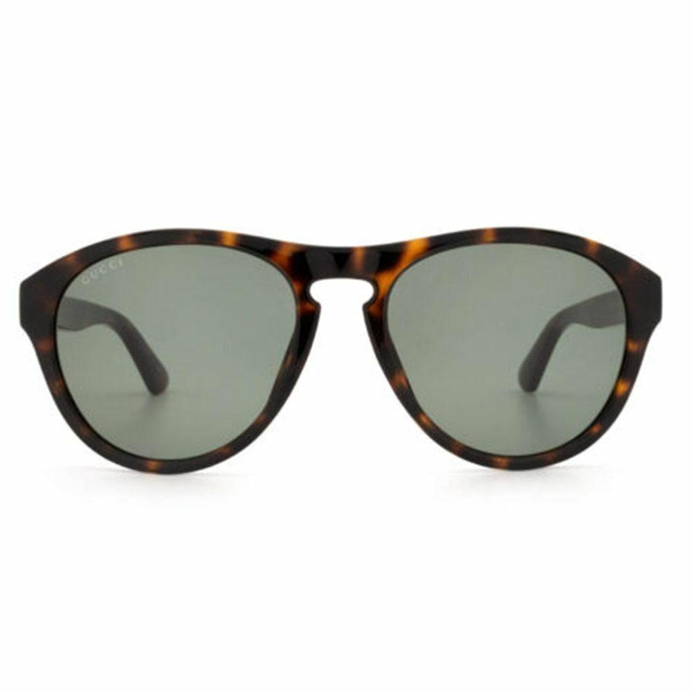 Gucci Aviator Men`s Sunglasses Havana W/green Lens GG0747S-003