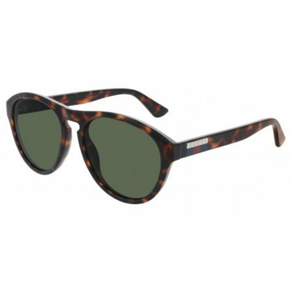 Gucci Aviator Men`s Sunglasses Havana W/green Lens GG0747S-003