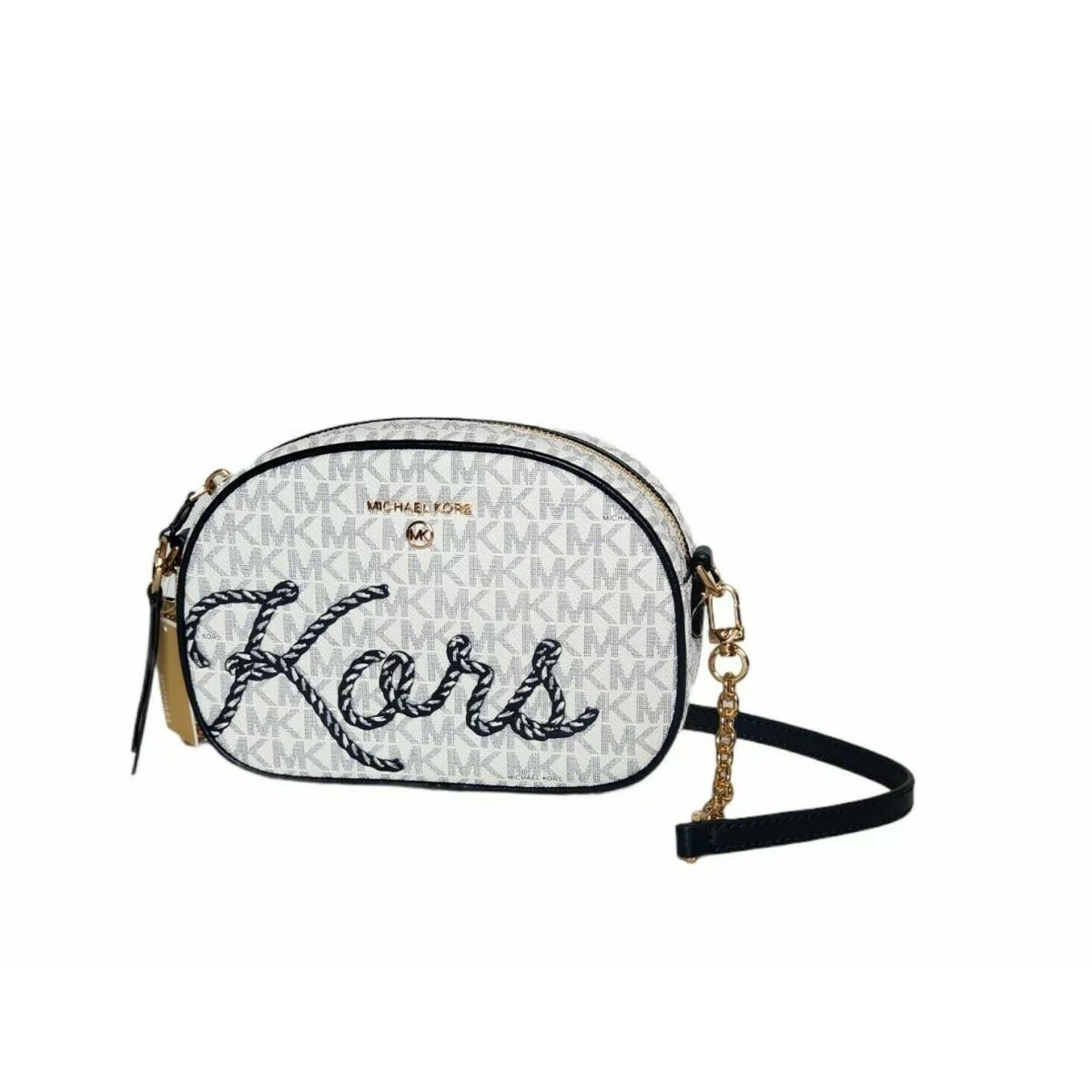 MICHAEL KORS Signature Jet Set Charm Small Oval Camera Crossbody