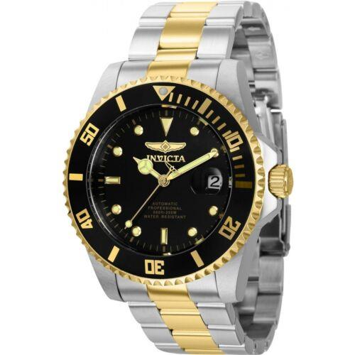 Invicta Men`s Watch Pro Diver Automatic Black Dial Silver Steel Bracelet 36973