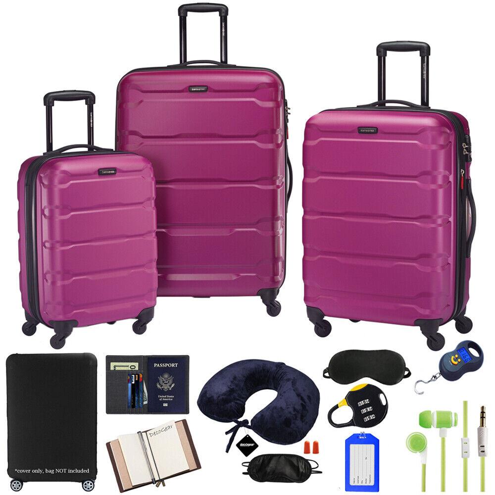 Samsonite Omni Hardside Luggage Nested Spinner Set w/ 10pc Accessory Kit