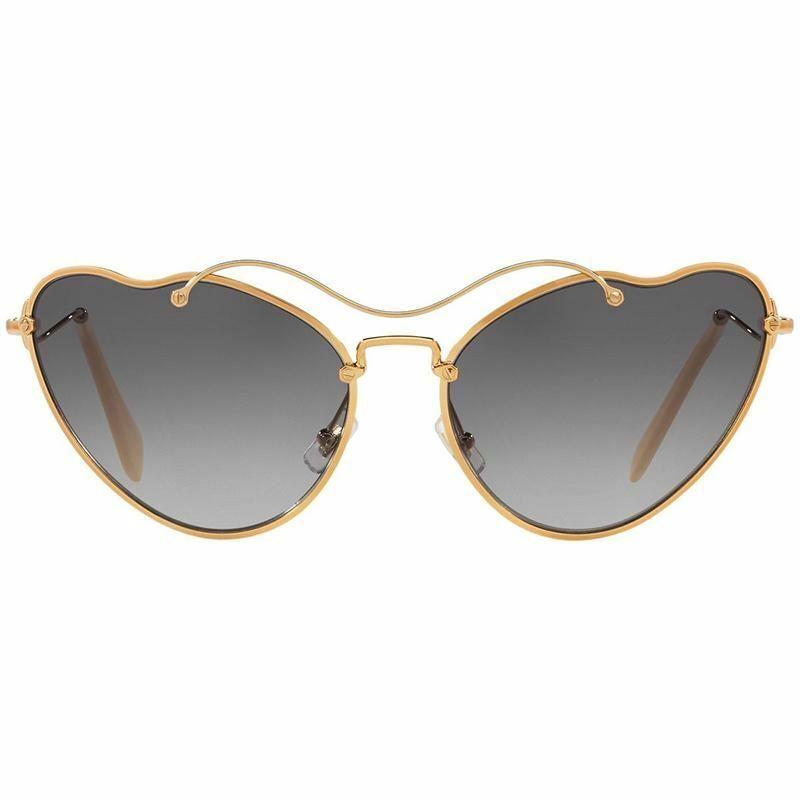 Miu Miu Cat Eye Sunglasses Antique Gold W/grey Lens Women MU55RS 7OE3E2 65