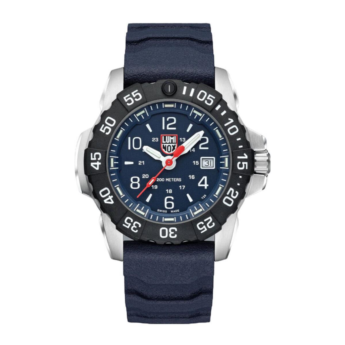 Luminox Navy Seal Steel Military Dive 45MM Blue Strap Men`s Watch XS.3253.CB - Blue Dial, Blue Band, Black Bezel