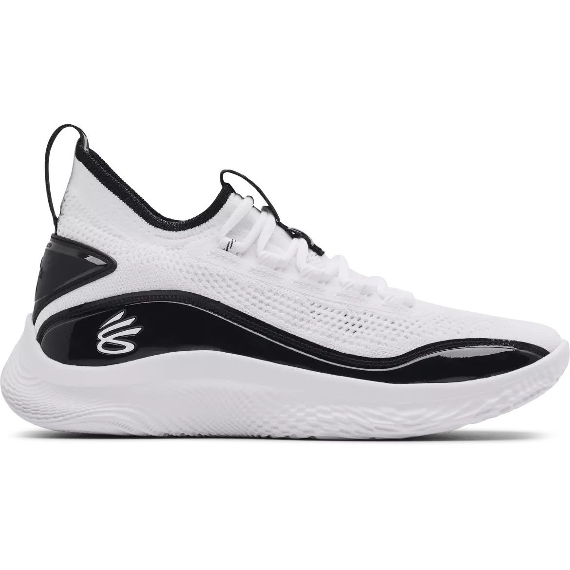 Women Under Armour Team Curry 8 NM Basketball Shoes Size 6 White Black 3024785