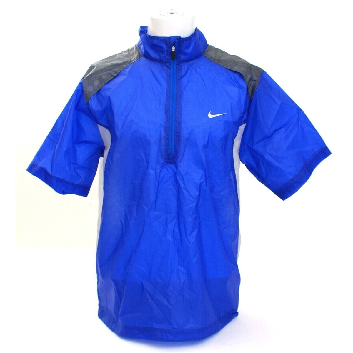 Nike Golf Slim Fit Blue Gray 1/2 Zip Short Sleeve Wind Shirt Men`s