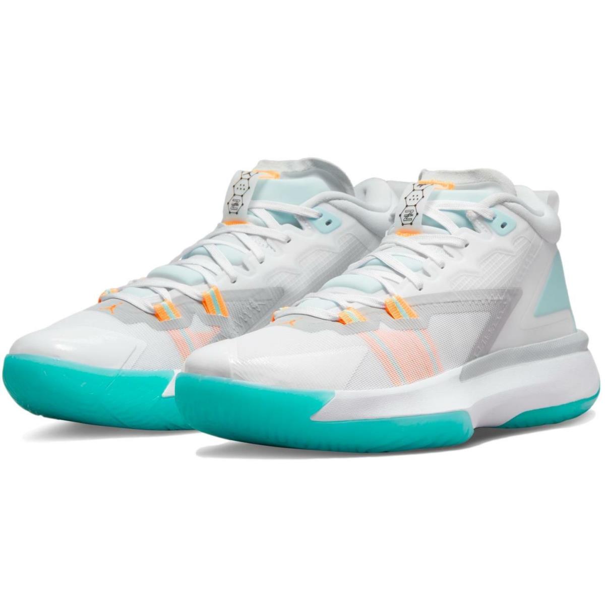 Nike Men`s Air Jordan Zion 1 `white Dynamic Turquoise` Shoes DA3130-101 - White/Black-Laser Orange