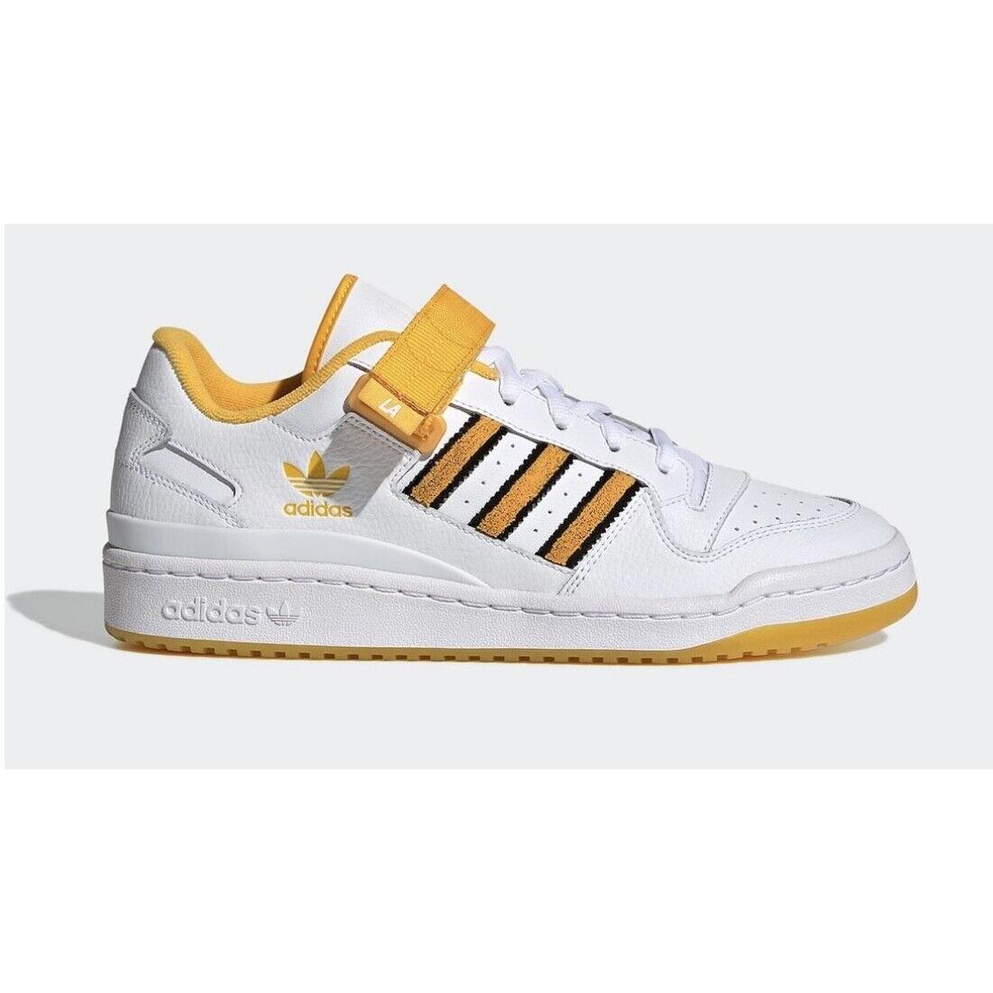 Adidas Forum Low City LA Mens Casual Retro Shoe White Yellow Trainer Sneaker
