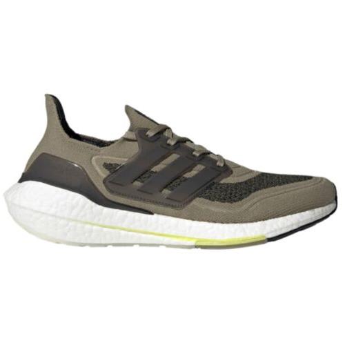 Adidas Ultraboost 21 Men Athletic Sneaker Running Shoes Olive Workout Trainers