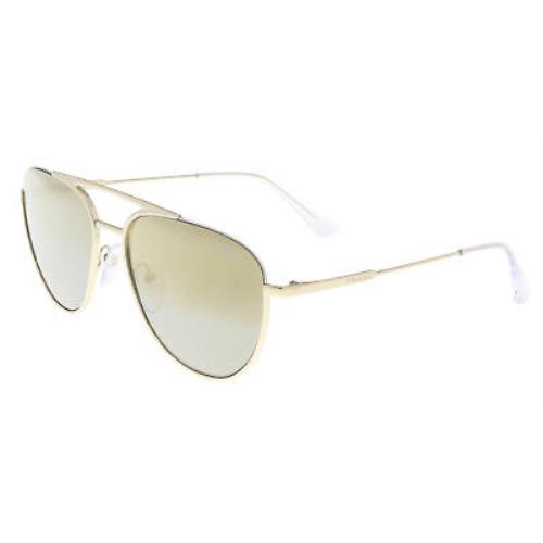 Prada PR 50US ZVN6O0 Pale Gold Aviator Sunglasses - Pale Gold, Frame: Pale Gold, Lens: Light Brown with gold mirror