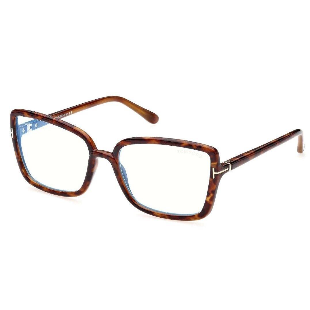 Tom Ford FT5813-B 055 Vintage Havana/clear Blue Light Block 56mm Eyeglasses
