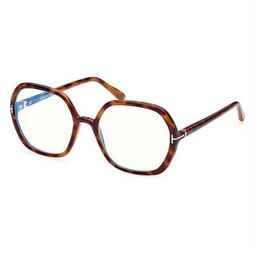 Tom Ford FT5814-B-053-55 Blonde Havana Blue Light Eyeglasses