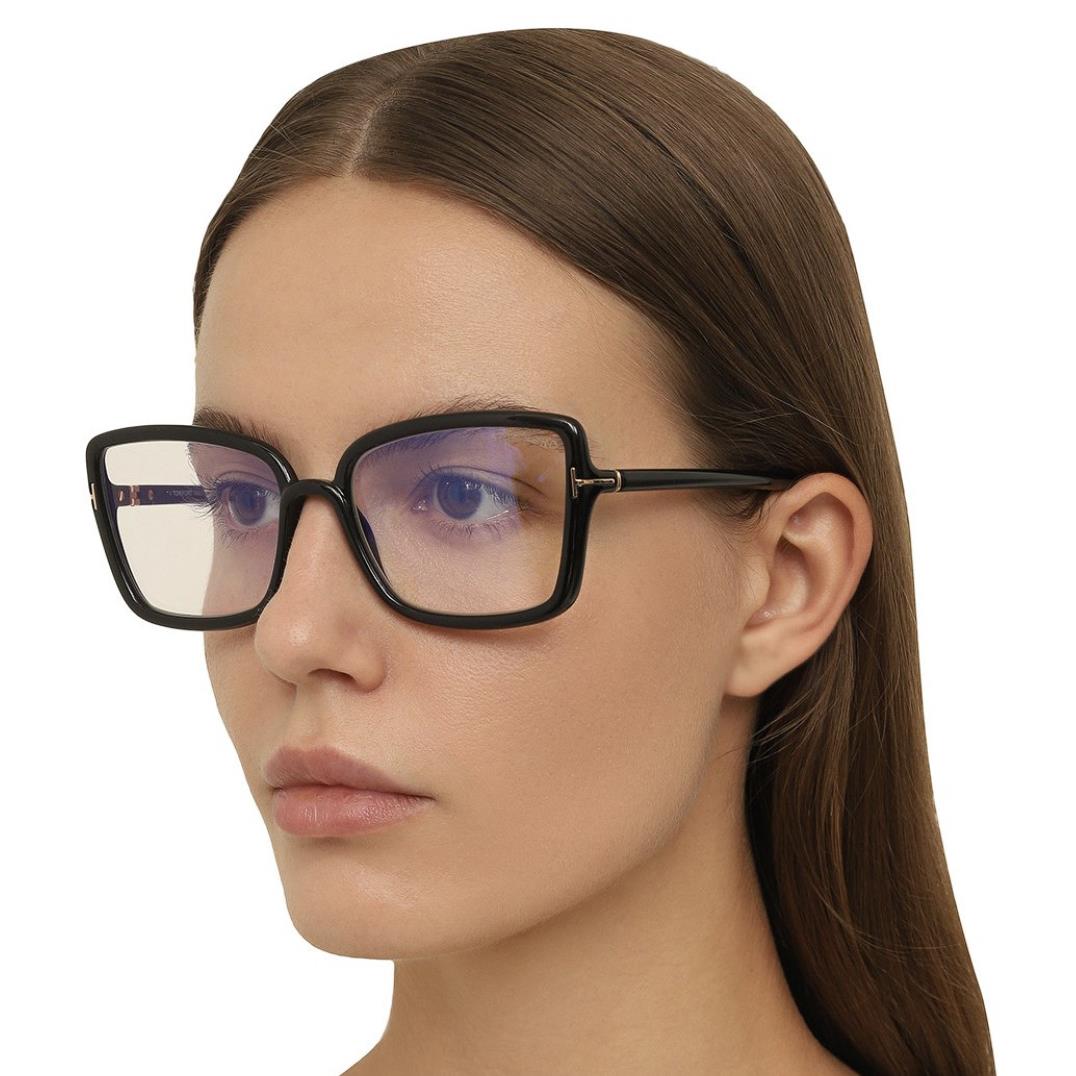 Tom Ford FT5813-B-001-56 Shiny Black Blue Light Eyeglasses