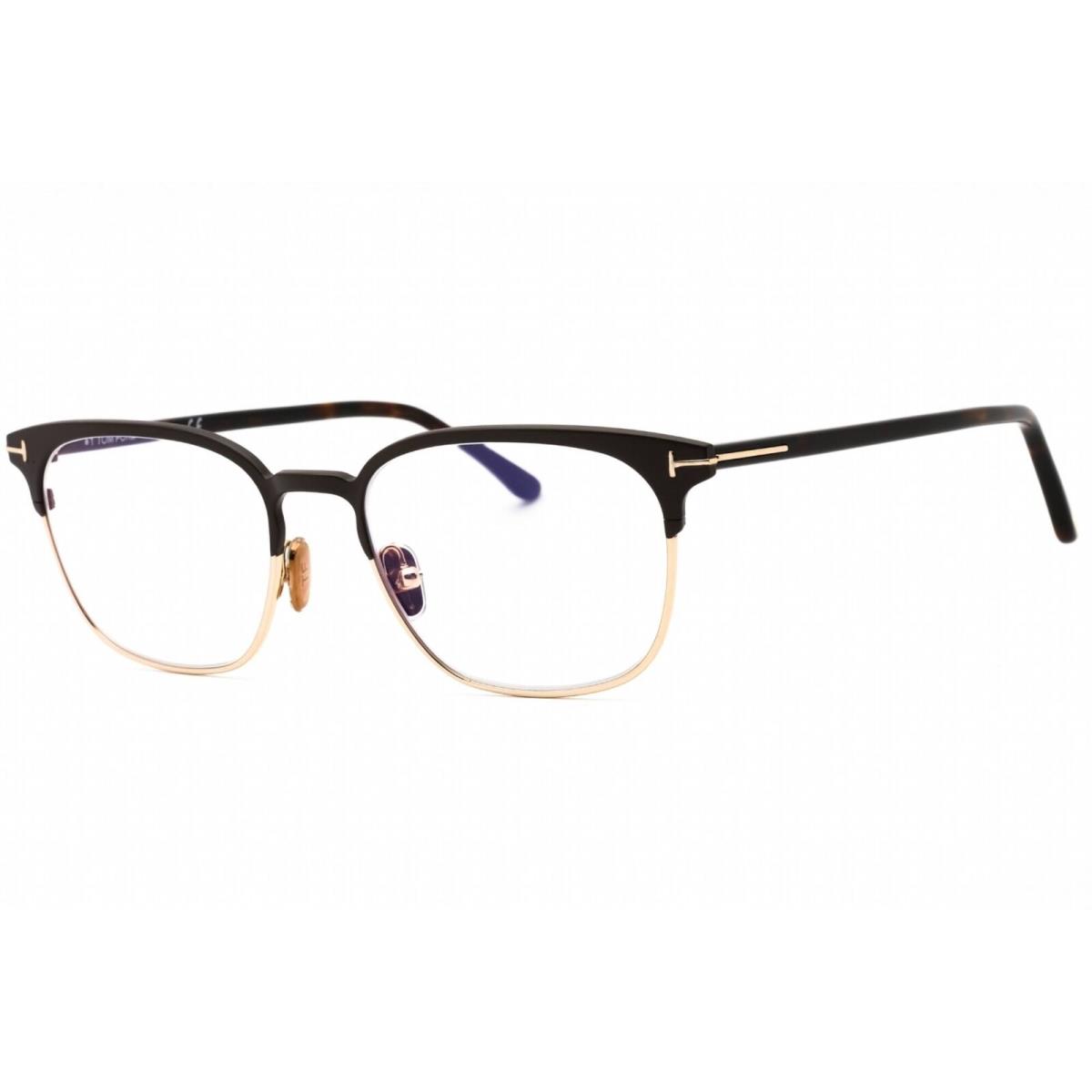 Tom Ford Men`s Eyeglasses Matte Dark Brown Square Metal Frame FT5799-B 049