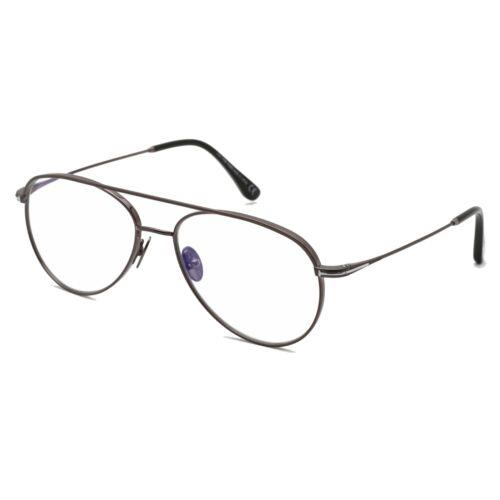 Tom Ford Men`s Eyeglasses Shiny Gunmetal Full-rim Pilot Metal Frame FT5693-B 008