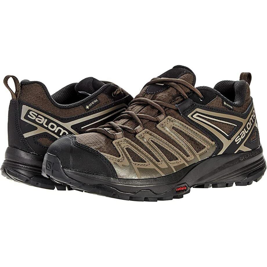 Salomon Men`s X Crest Gtx Brown Black Bungee Running Trail Shoes Sizes 8-13