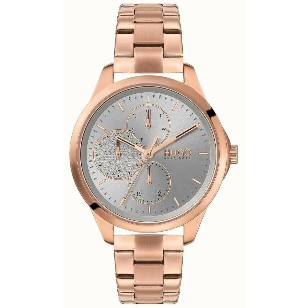 Hugo Boss Fearless Silver Dial Rose Gold Bracelet 1540049 Womans