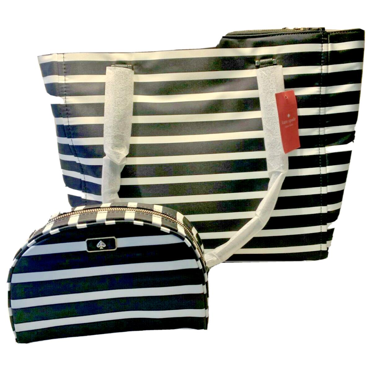 New-with-tag Kate Spade Dawn Sailing Stripe Tote Dome Cosmetic Bag