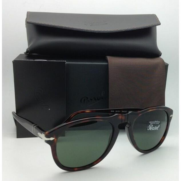 Persol Sunglasses 649 24/31 52-20 Havana with Crystal Green Lenses - Frame: Havana / Tortoise, Lens: Crystal Green