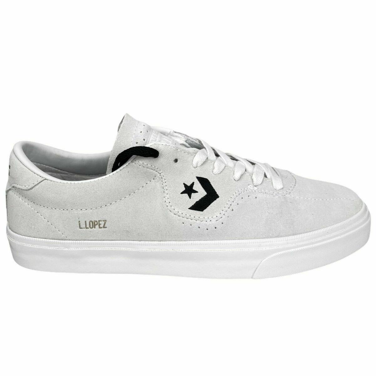 Converse Mens Louie Lopez Pro Ox Cons Suede Skate Shoes Size 8 Style 163262c - White/beige , White/Black Manufacturer