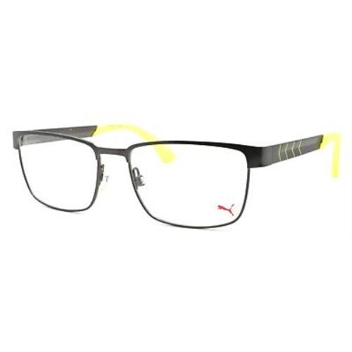 Puma PU0050O 004 Men`s Eyeglasses Frames 55-17-140 Ruthenium / Yellow + Case