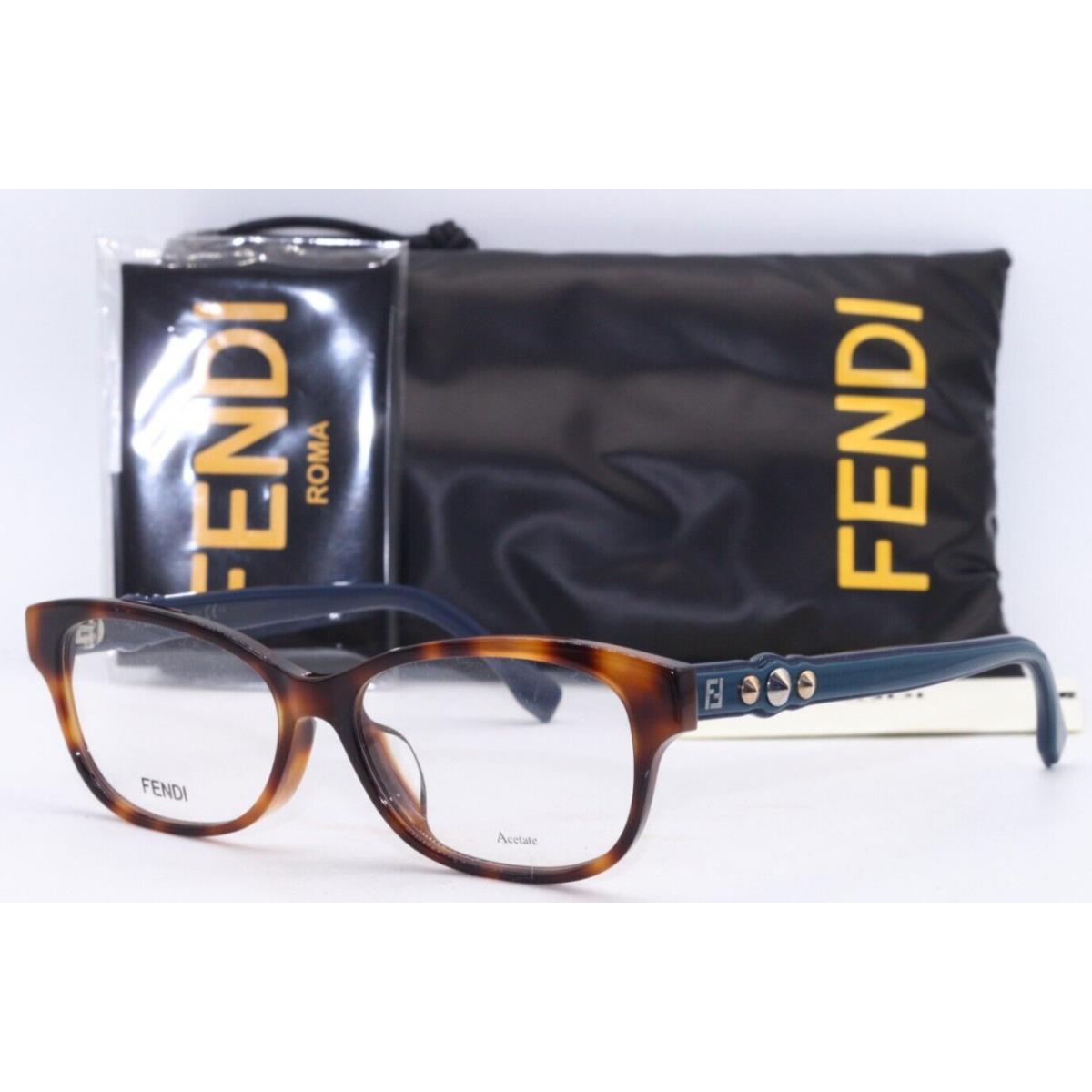 Fendi FF0281/F 086 Havana/blue Temples Authentc Eyeglasses Frame 52-15