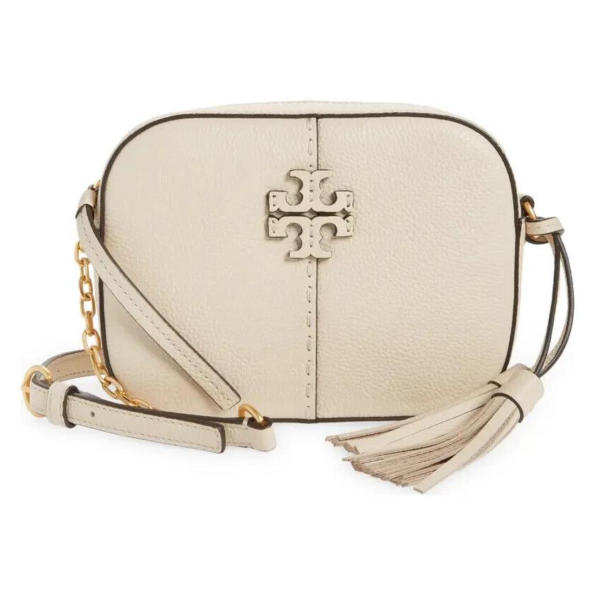 Tory Burch Mcgraw Leather Camera Bag Crossbody Bag Brie Cream