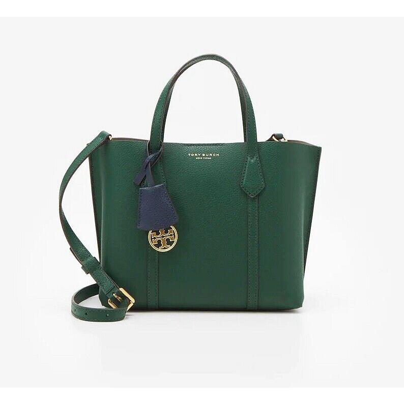 Tory Burch Perry Small Leather Satchel Crossbody Shoulder Bag Norwood Green