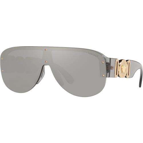 Versace VE 4391 311/6G Transparent Grey Plastic Shield Sunglasses Grey