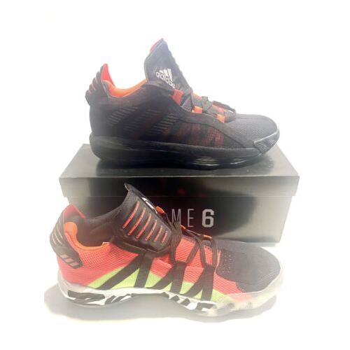 Adidas Dame 6 Ruthless Black Red Ice Lillard Basketball Shoes EF9866 Men s 10.5