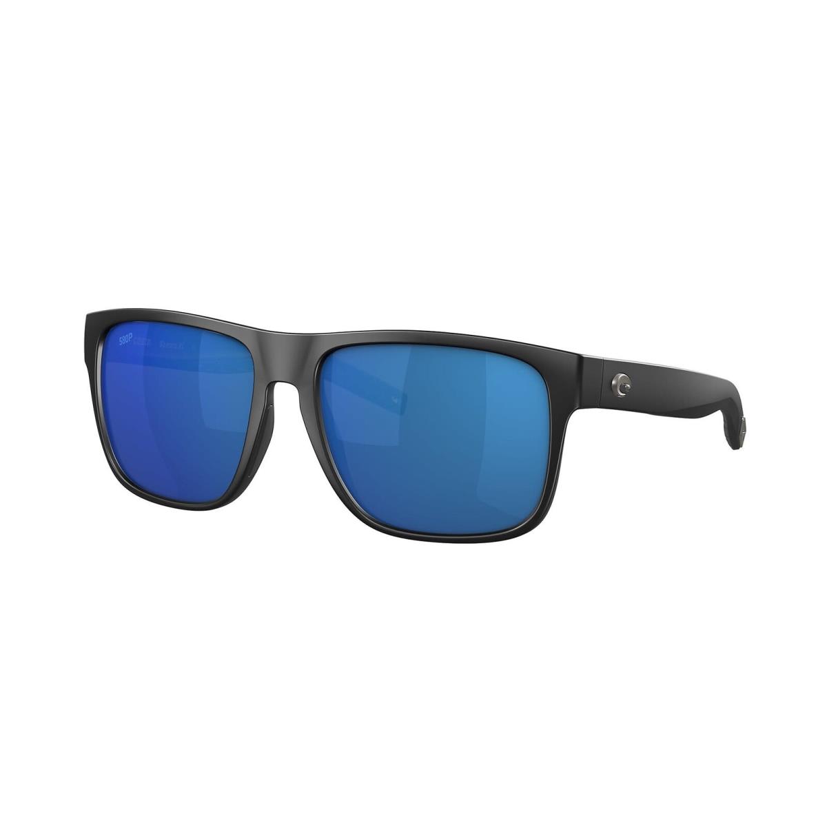 Costa Spearo XL Sunglasses Matte Black Frame Blue Mirror Plastic Lens