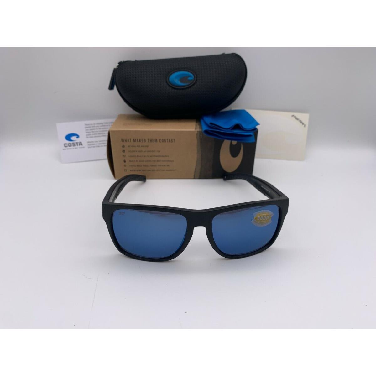 Costa Del Mar Spearo XL Polarized Sunglasses Matte Black / Blue Mirror 580P