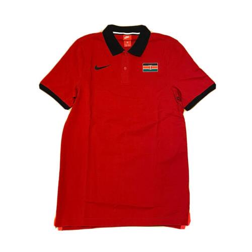 Nike Kenya Pro Elite Olympic Track Field Polo Shirt Red 812185-611 Size Large