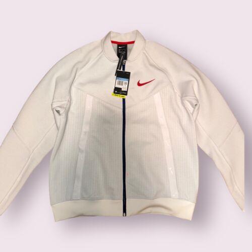 Nike Sportswear Tech Pack Knit Jacket Usa Men`s Medium White CW0300-100