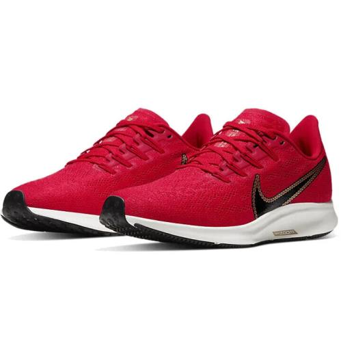 Nike Air Zoom Pegasus 36 Red Gold Running Shoes CT1150-600 Women`s Size 10.5