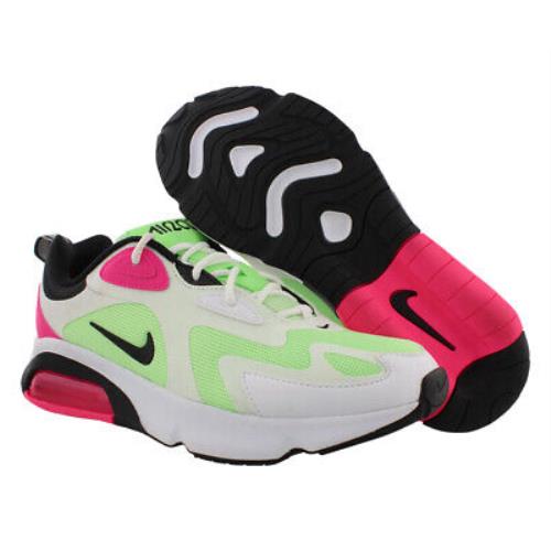 nike air max 200 trainers in white green and pink