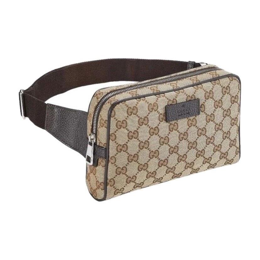 Gucci Belt Bag Fanny Pack GG Waist Brown Canvas Clutch Fash Brands