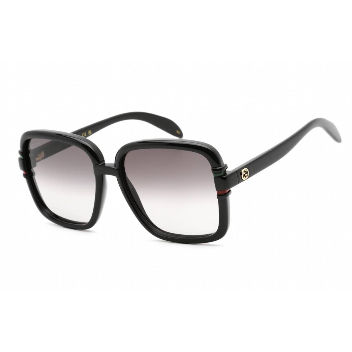 Gucci Women`s Sunglasses Black Square Plastic Full Rim Frame GG1066S 001