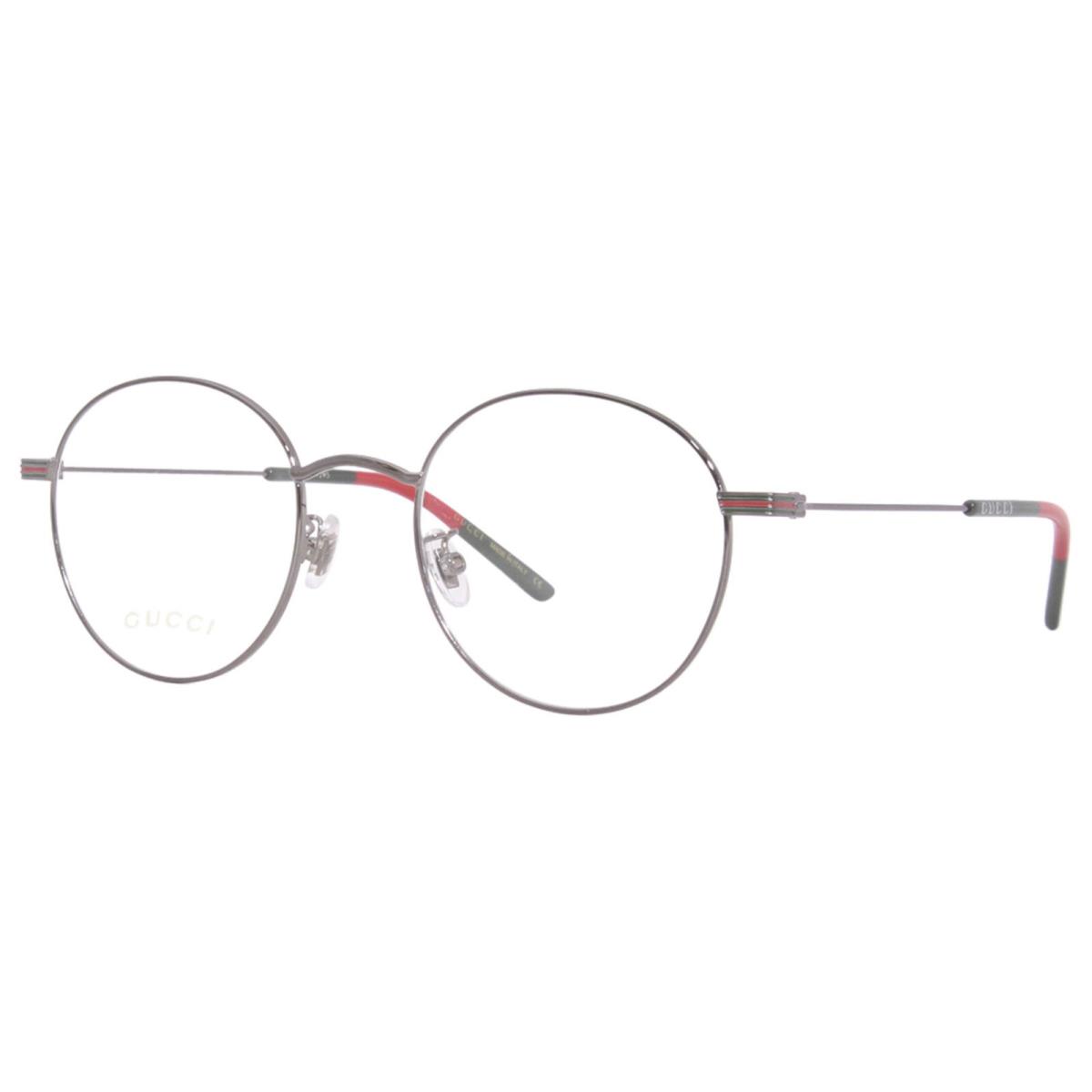 Gucci GG1054OK 004 Eyeglasses Frame Men`s Ruthenium Full Rim Round 51mm