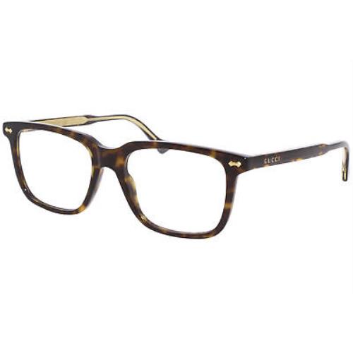 Gucci Gucci-logo GG0737O 006 Eyeglasses Men`s Havana/gold Optical Frame 53mm