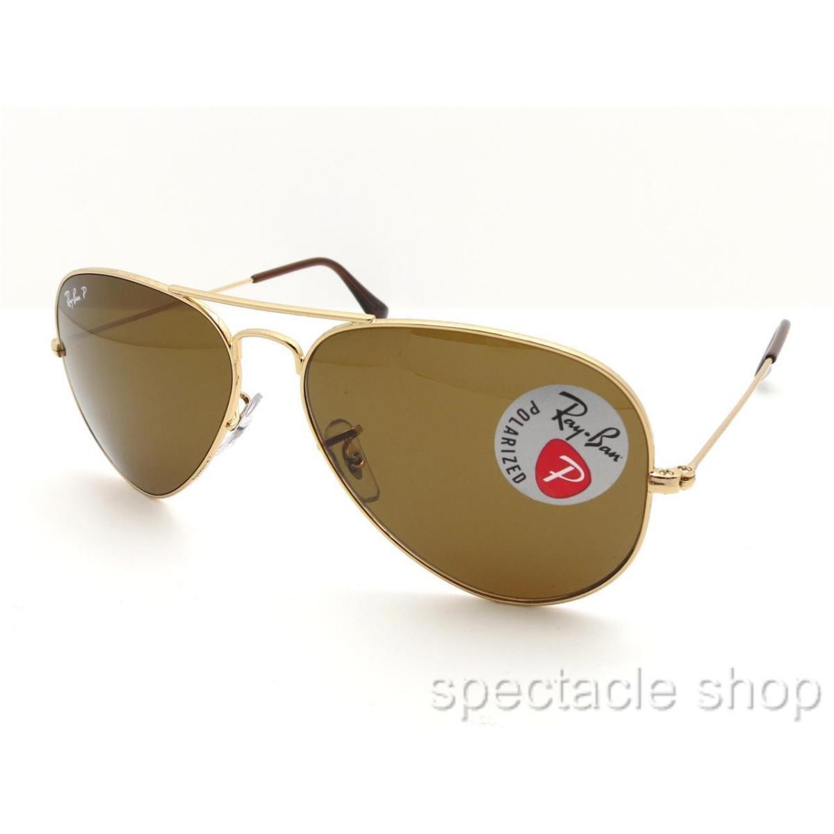 Ray Ban 3025 Aviator 001/57 58 Gold Brown Polarized Sunglasses