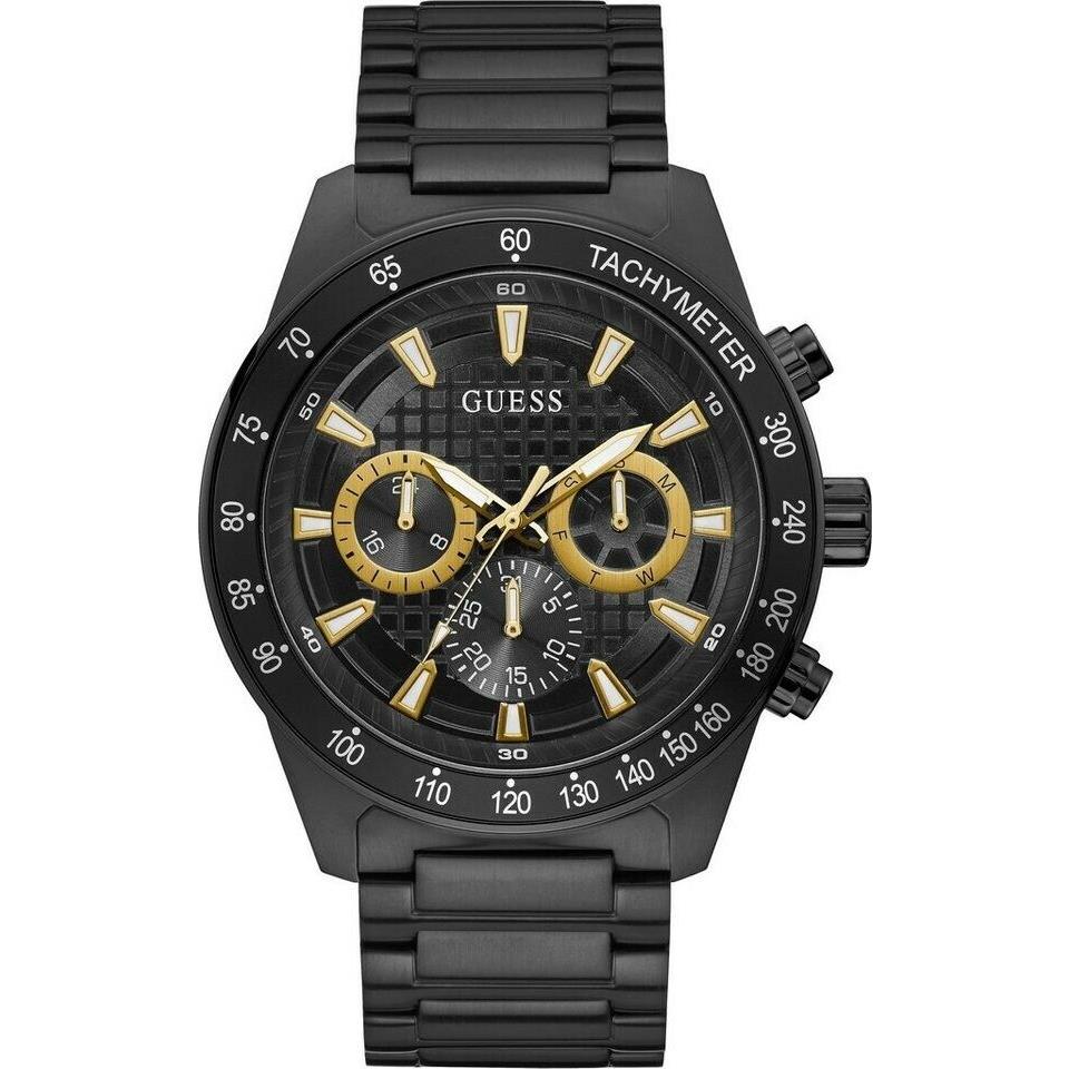 Guess GW0205G1 Brushed Black Bracelet Chronograph Mens Watch