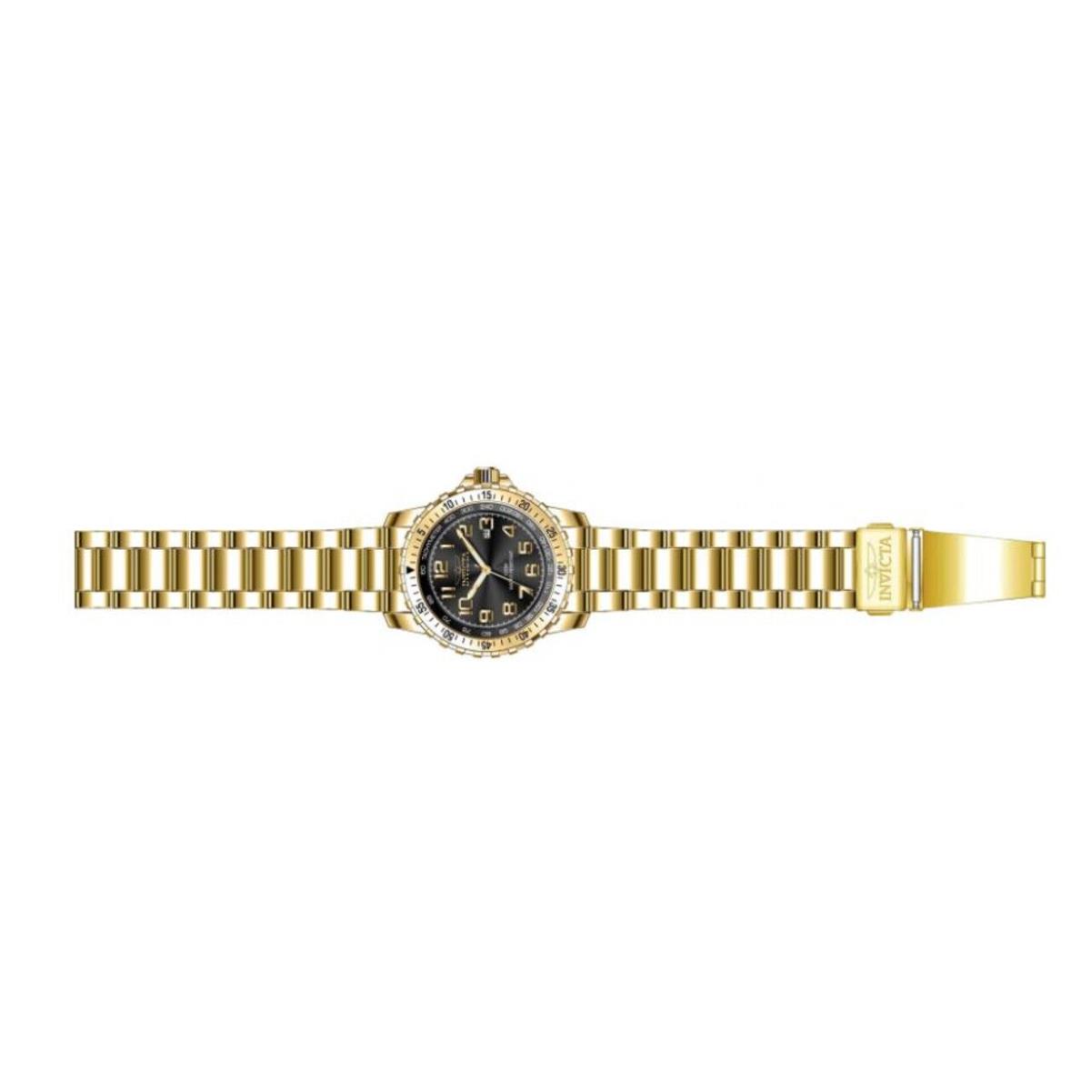 Invicta Men`s Specialty Watch 45.5MM Case Stainless Steel Gold Tone Black Dial - Dial: Black, Band: Gold, Bezel: Gold